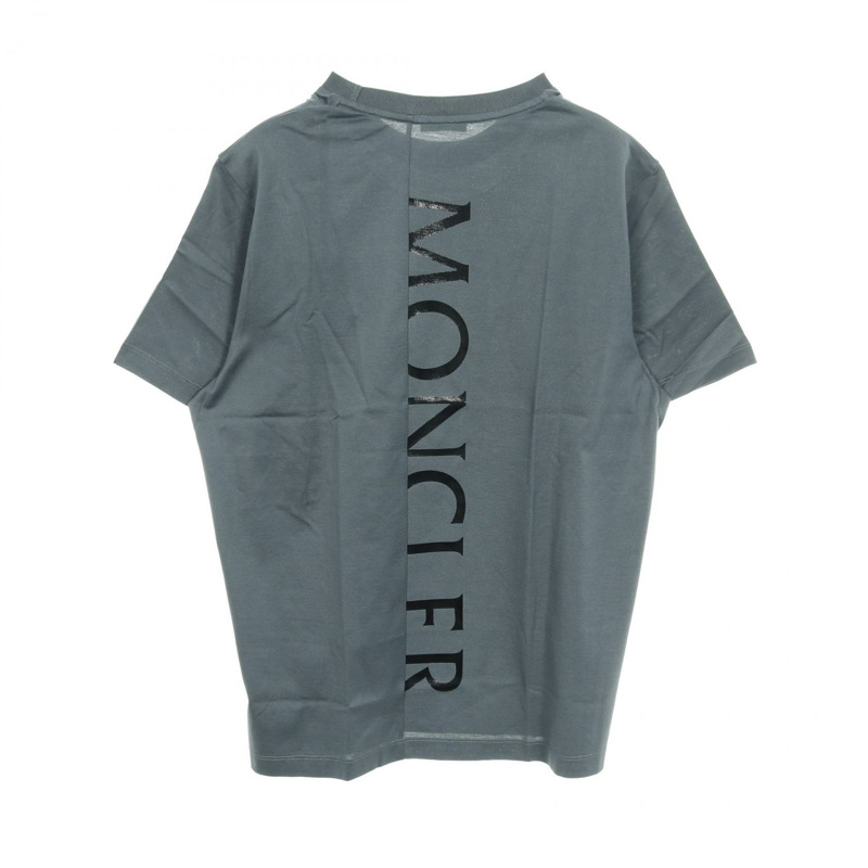 MONCLER 標誌短袖T卹，純棉，綠色，M碼，二手男款-1