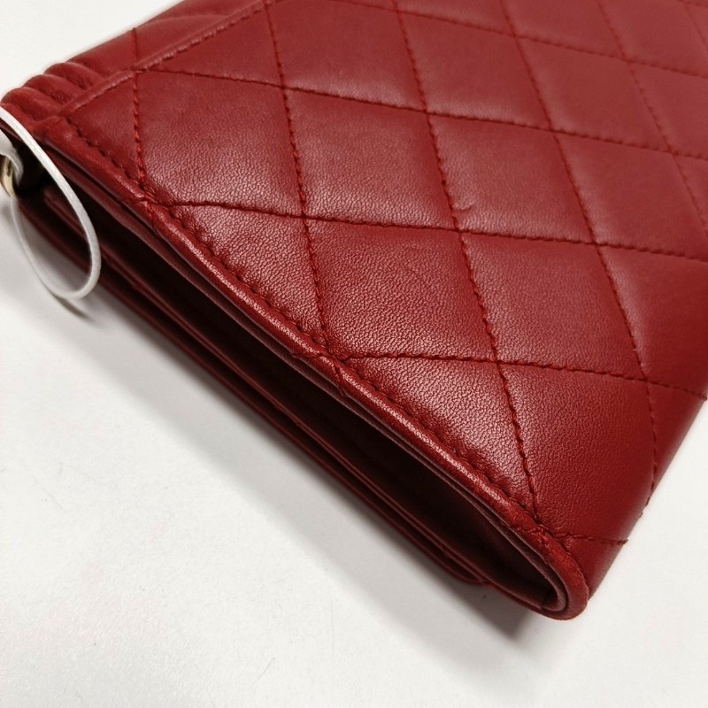 CHANEL BOY CHANEL紅色羊皮菱格紋絎縫單肩包 金色五金 22開 可拆卸肩帶-12