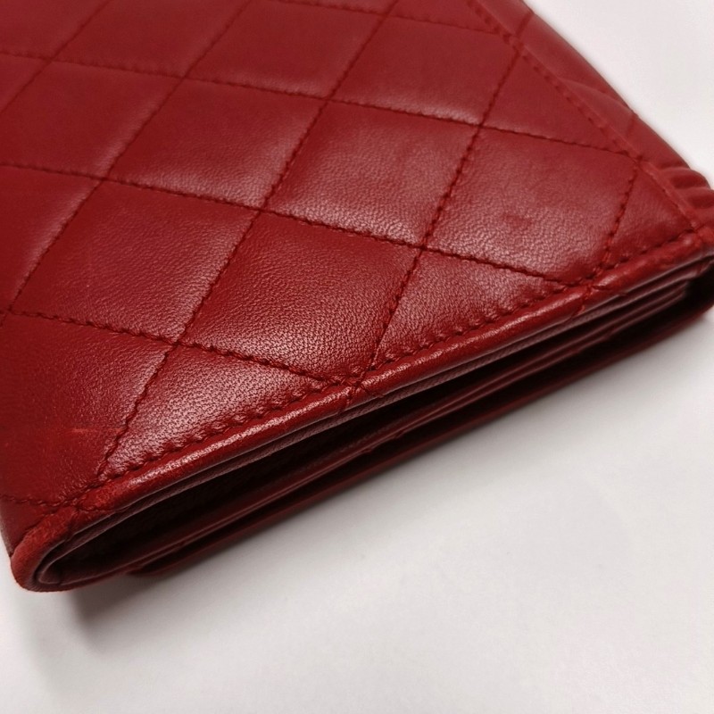 CHANEL BOY CHANEL紅色羊皮菱格紋絎縫單肩包 金色五金 22開 可拆卸肩帶-13