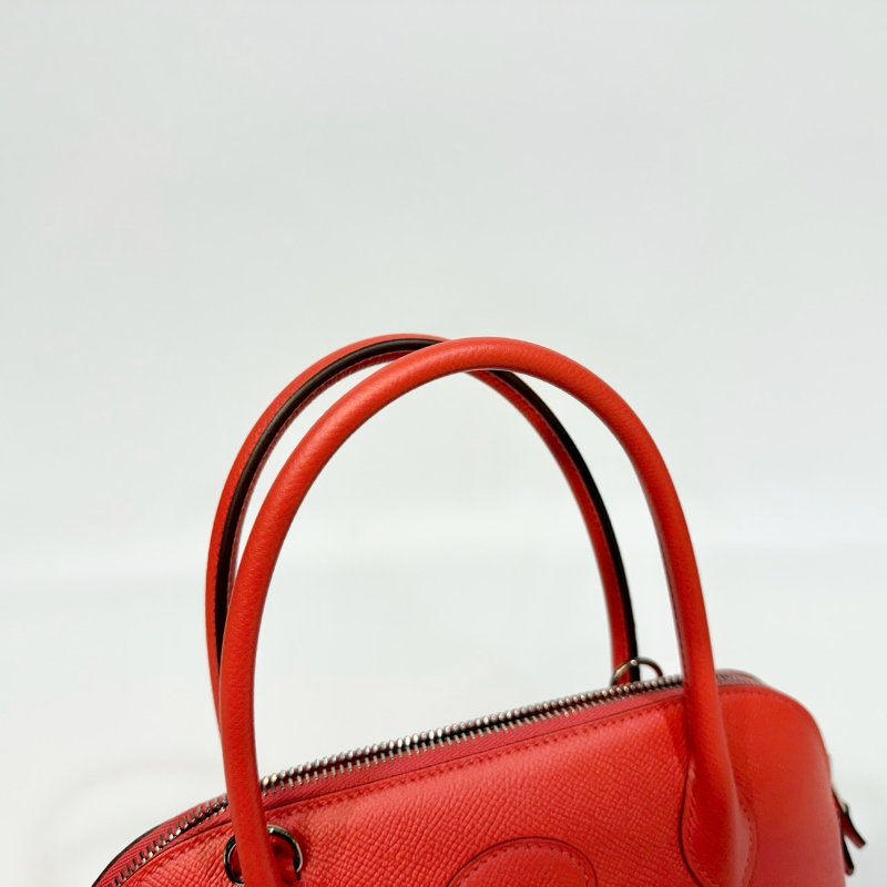HermesT5玫瑰粉Epsom牛皮銀釦Bolide27手提側背H041693-8