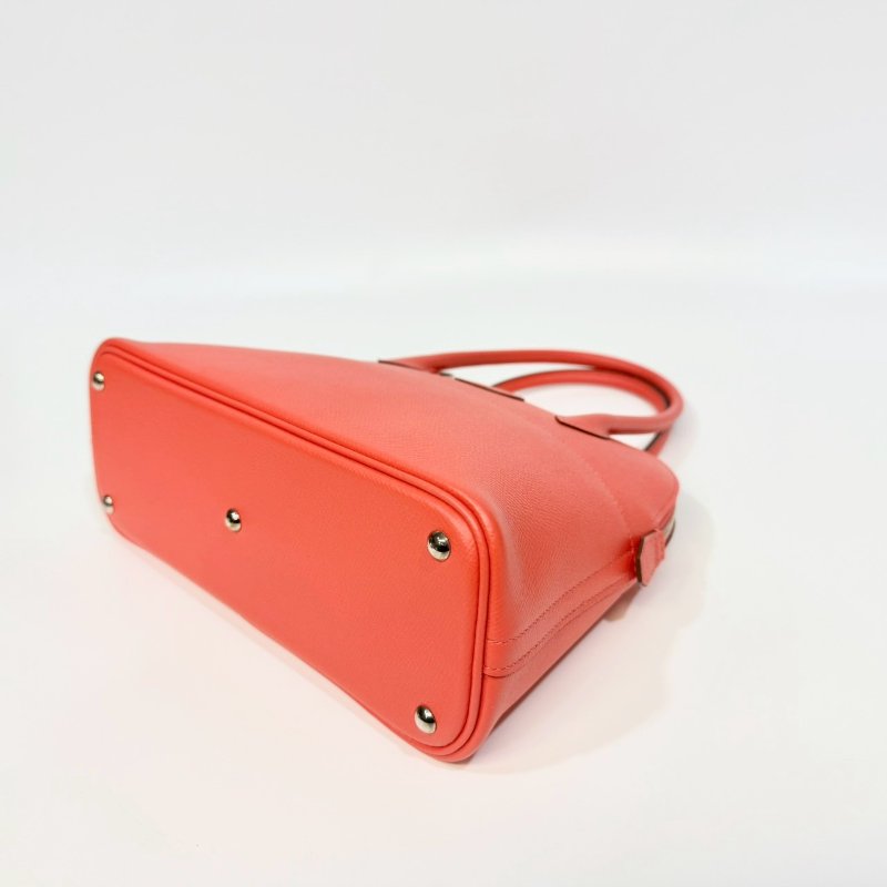 HermesT5玫瑰粉Epsom牛皮銀釦Bolide27手提側背H041693-12