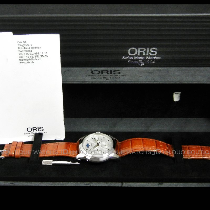 金鐸精品~W888 ORIS 豪利時 Artelier藝術家系列月相多功能自動上鍊男用腕錶-5