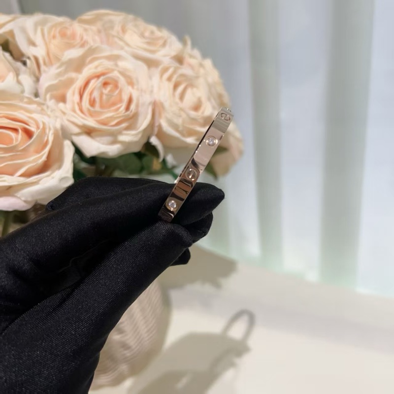 卡地亞Love系列二代手鐲18k玫瑰金四鑽手鐲17號-2