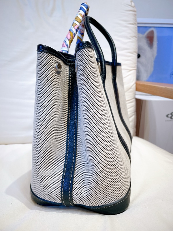 Hermes花園帆布黑白熊貓花園包30 Garden Party30-10