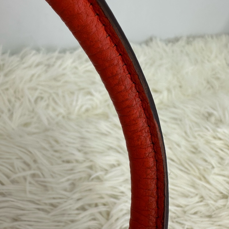 HERMES Garden Party 36 橙色帆布拼皮 手提包 X Stamp-11