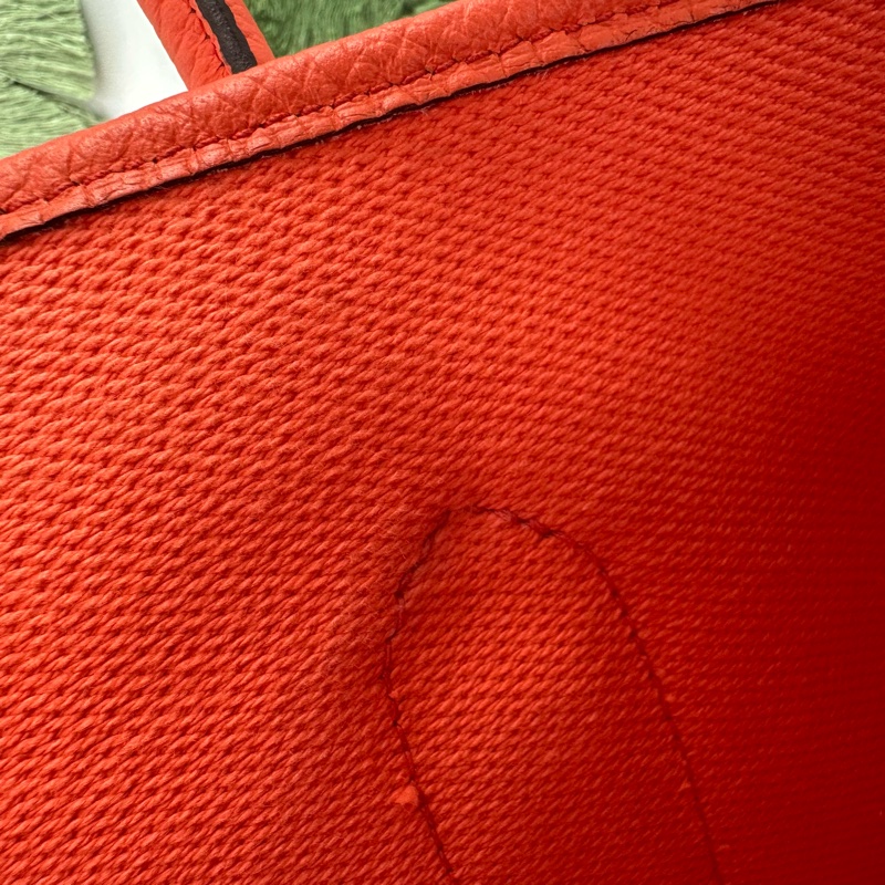 HERMES Garden Party 36 橙色帆布拼皮 手提包 X Stamp-14
