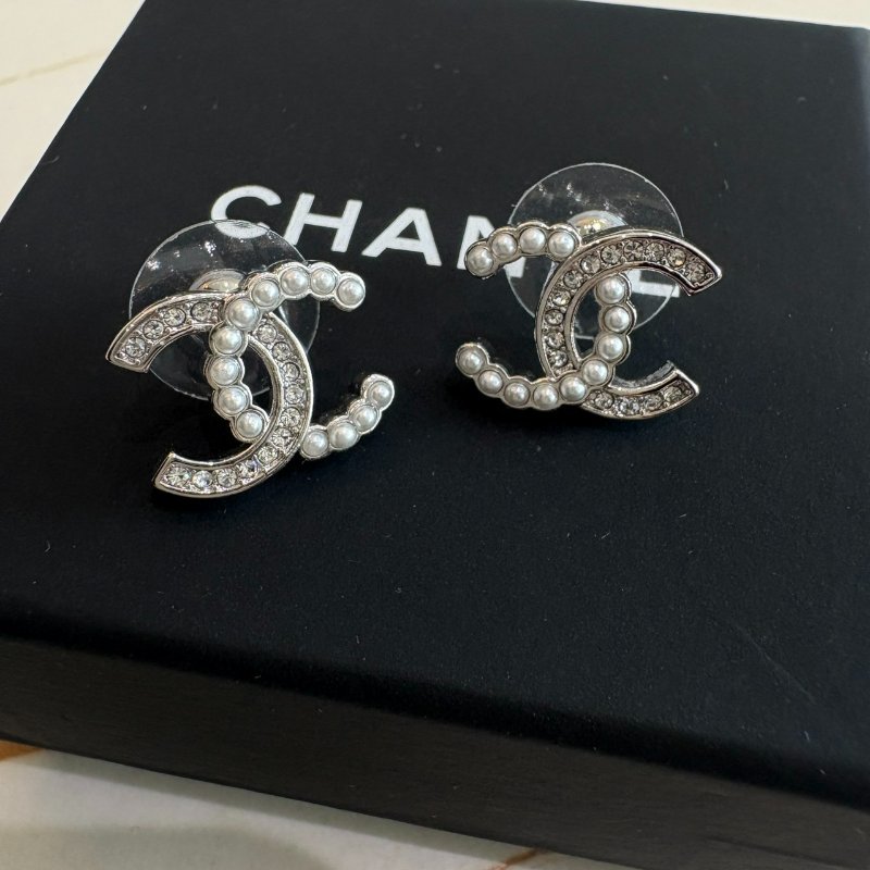 *SHIHNA名牌精品*CHANEL 雙C 珍珠水鑽耳環-0