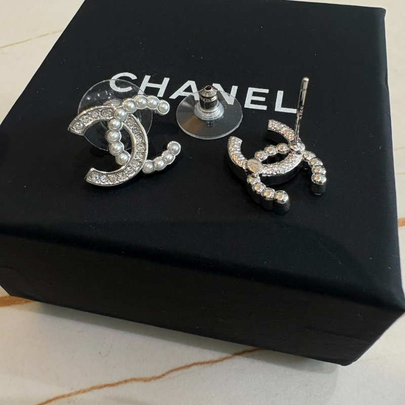 *SHIHNA名牌精品*CHANEL 雙C 珍珠水鑽耳環-4