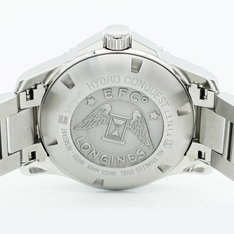 浪琴錶 HydroConquest L37414966 藍色錶盤男士腕錶-5