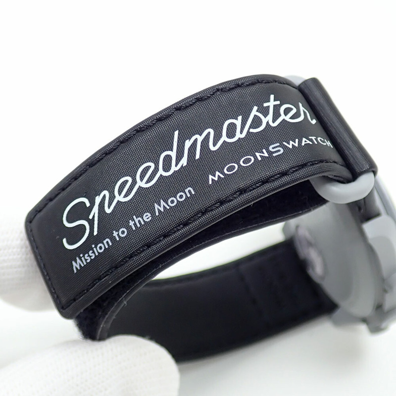 歐米茄 x Swatch 登月計畫男士石英腕錶,生物陶瓷和尼龍錶帶,電池驅動,S033M100,A220998-4