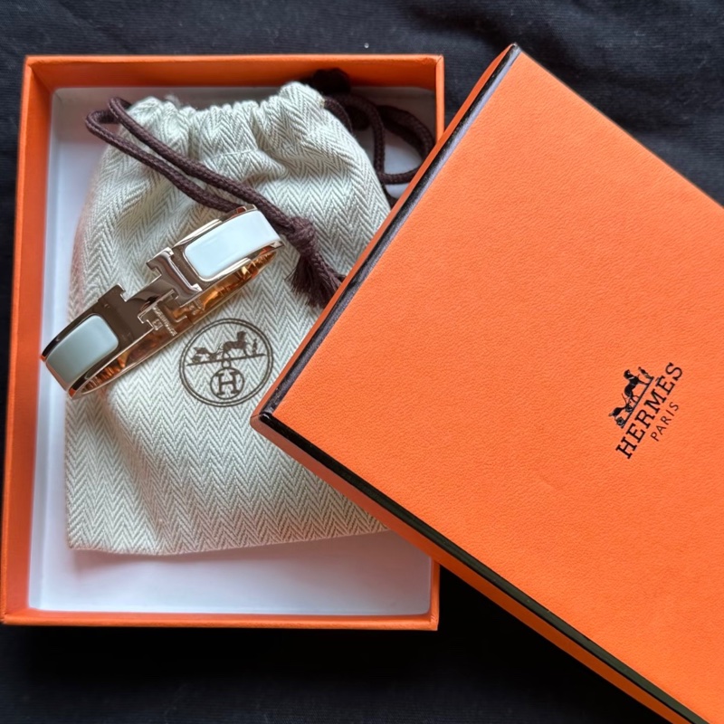 Hermes Clic H手環 奶油白-4