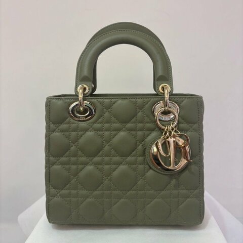 DIOR草綠色羊皮金釦My ABC Lady Dior
