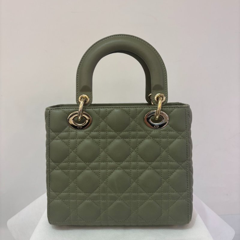 DIOR草綠色羊皮金釦My ABC Lady Dior-1