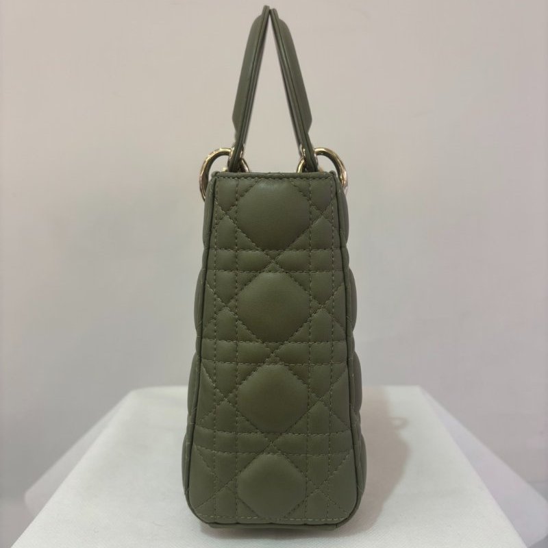 DIOR草綠色羊皮金釦My ABC Lady Dior-2