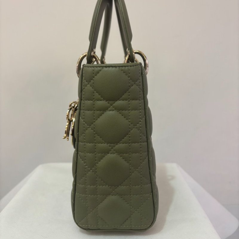 DIOR草綠色羊皮金釦My ABC Lady Dior-3