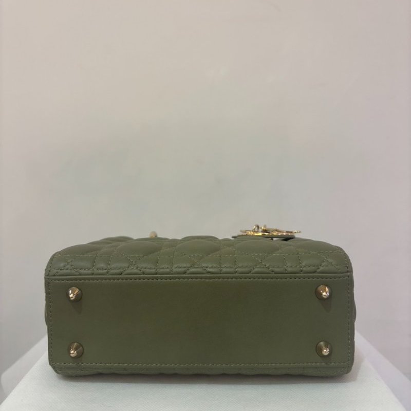 DIOR草綠色羊皮金釦My ABC Lady Dior-4