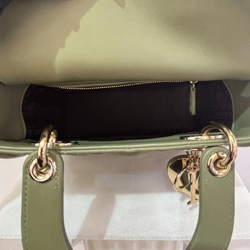 DIOR草綠色羊皮金釦My ABC Lady Dior-5