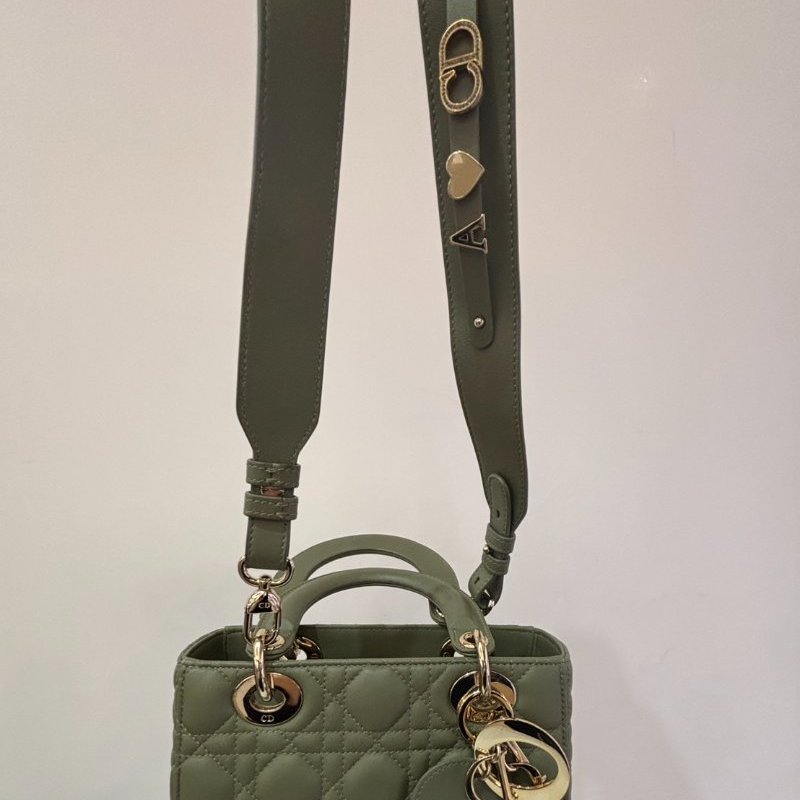 DIOR草綠色羊皮金釦My ABC Lady Dior-7