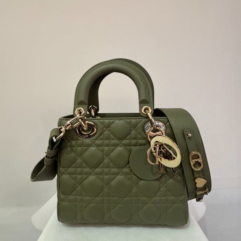 DIOR草綠色羊皮金釦My ABC Lady Dior-8