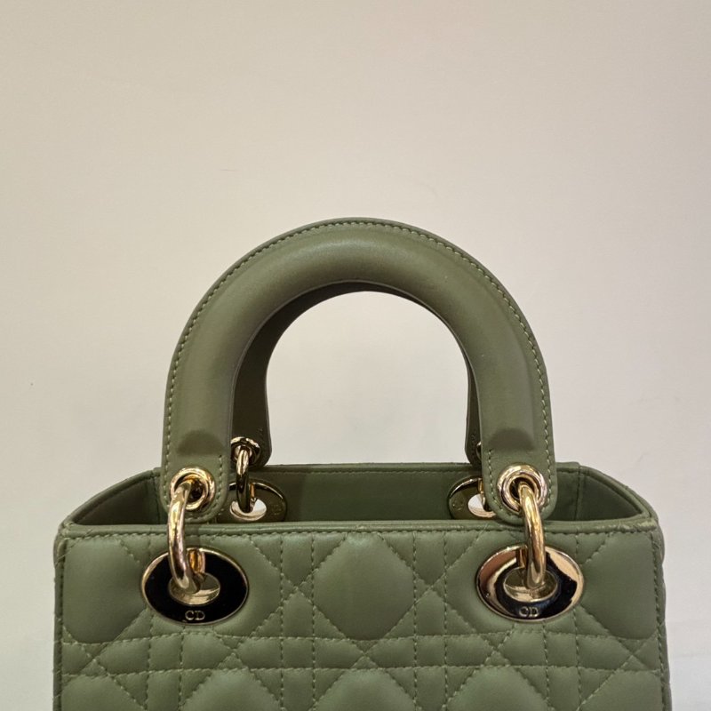 DIOR草綠色羊皮金釦My ABC Lady Dior-9
