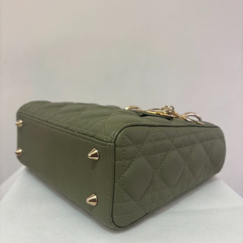 DIOR草綠色羊皮金釦My ABC Lady Dior-10