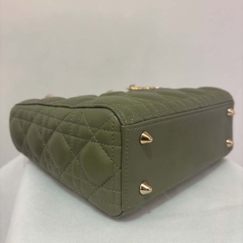 DIOR草綠色羊皮金釦My ABC Lady Dior-11