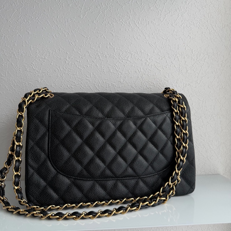 Chanel黑荔枝金雙C Jumbo 30公分-1