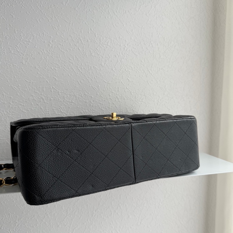 Chanel黑荔枝金雙C Jumbo 30公分-7