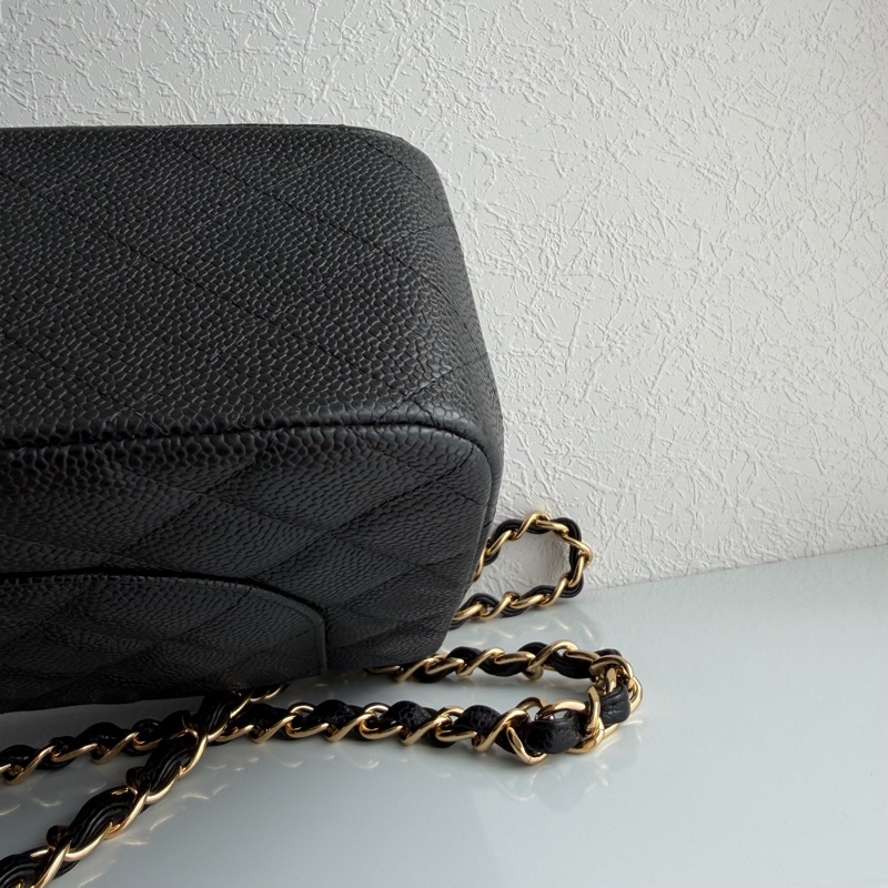 Chanel黑荔枝金雙C Jumbo 30公分-10