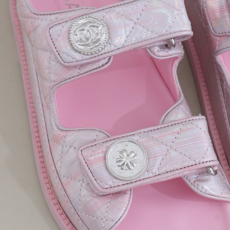 香奈兒魔術貼沙灘涼鞋36.5碼原價13000防塵袋-2