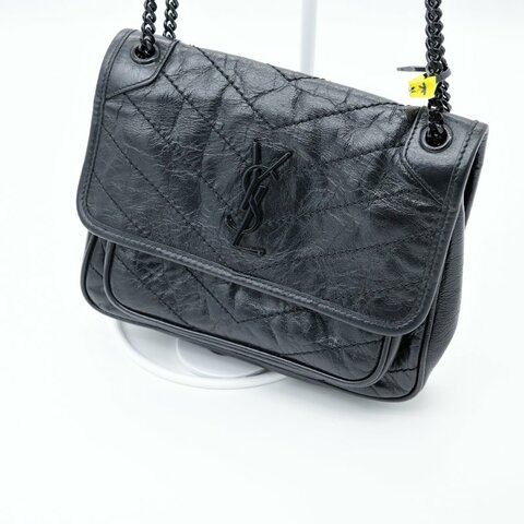 Saint Laurent 聖羅蘭 Niki 小號 SoBalck 黑色 牛皮 單肩包 鏈條包