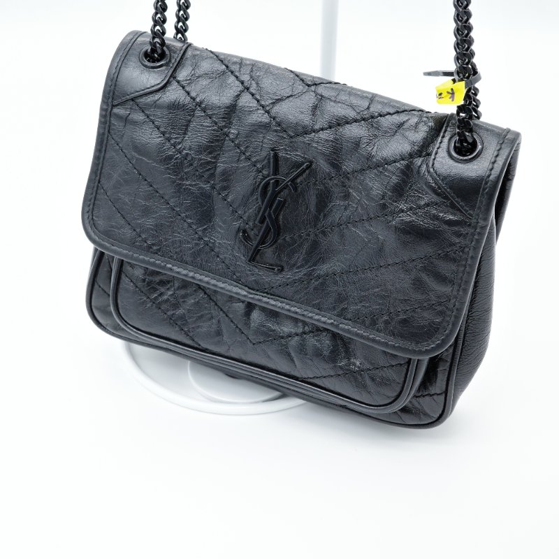 Saint Laurent 聖羅蘭 Niki 小號 SoBalck 黑色 牛皮 單肩包 鏈條包-0