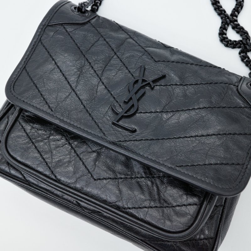 Saint Laurent 聖羅蘭 Niki 小號 SoBalck 黑色 牛皮 單肩包 鏈條包-10