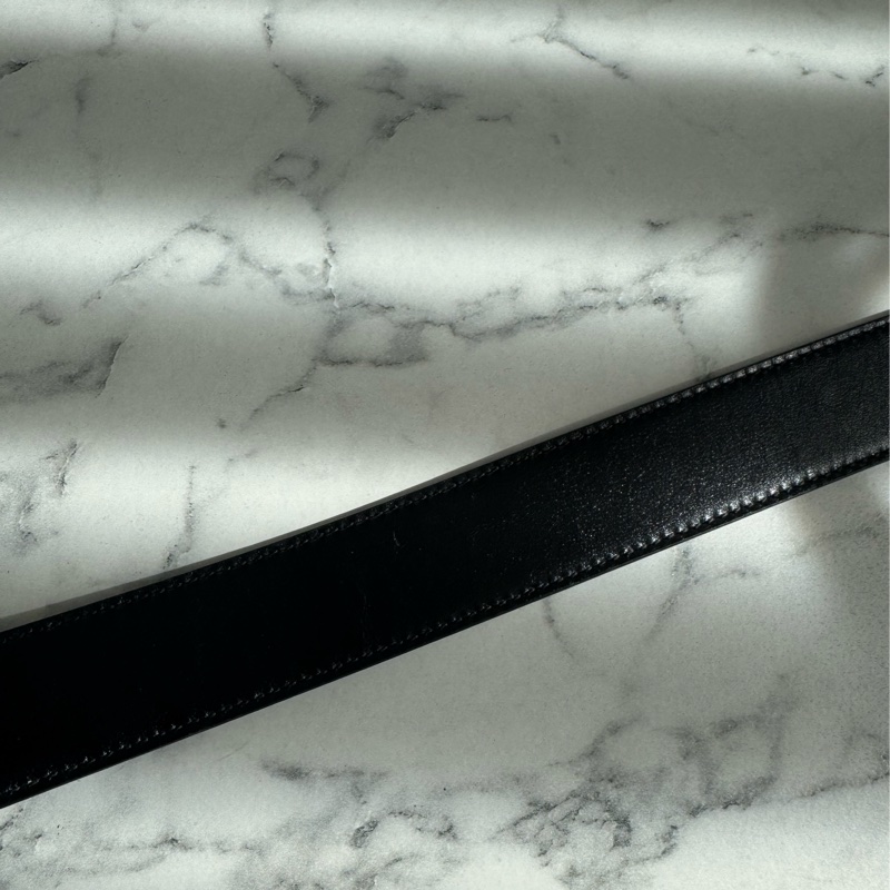 Gucci黑/pvc雙面金雙G皮帶85公分-12