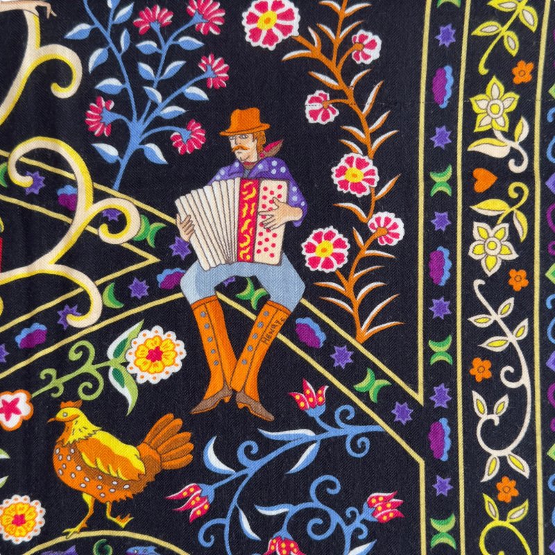 HERMES Peuple du Vent shawl 140 風之民 羊絨 圍巾-3