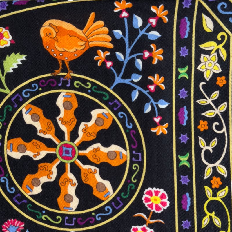 HERMES Peuple du Vent shawl 140 風之民 羊絨 圍巾-4