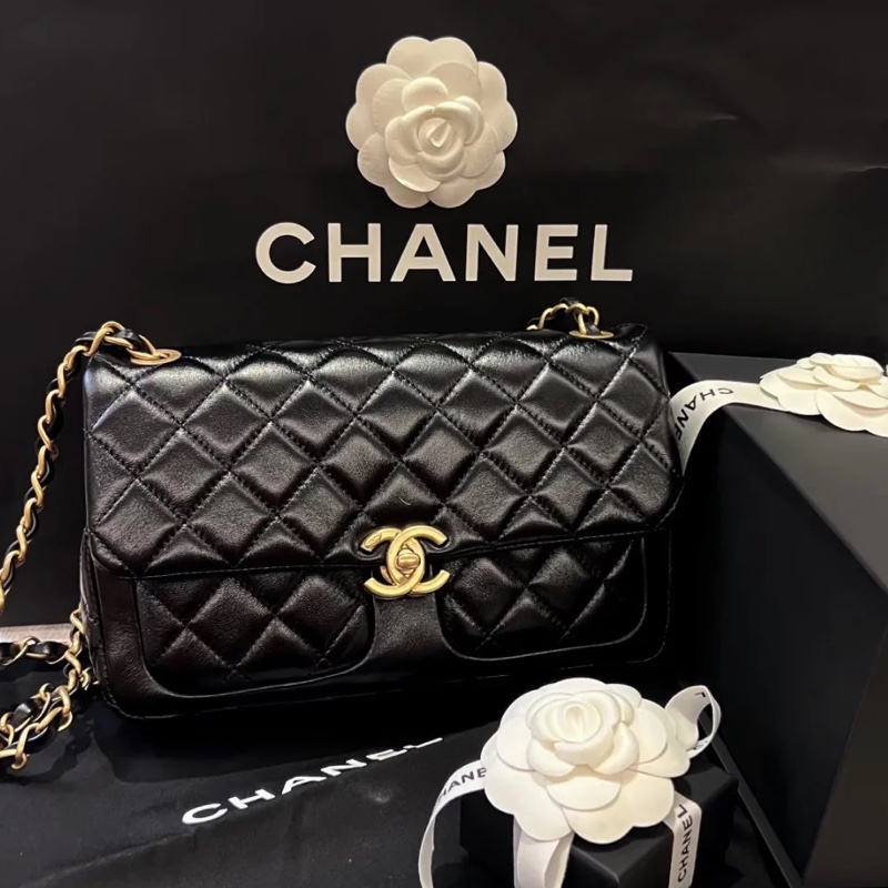 CHANEL 限量油蠟雙口袋書包CF ⭐️全新-2