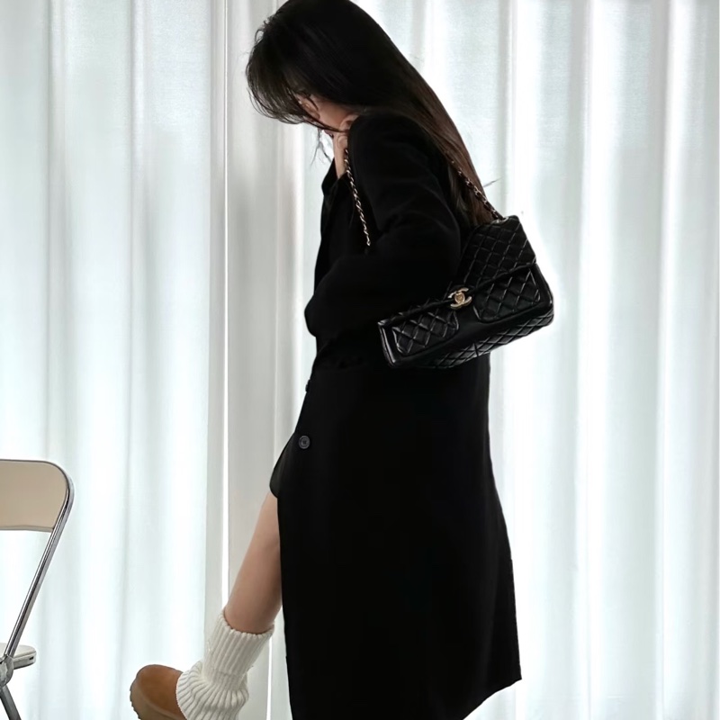 CHANEL 限量油蠟雙口袋書包CF ⭐️全新-7