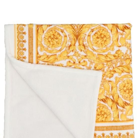 💎Han's house精品服飾💎VERSACE 凡賽斯 女神頭 頂級黑牌 浴巾 沙灘巾146X48CM-1