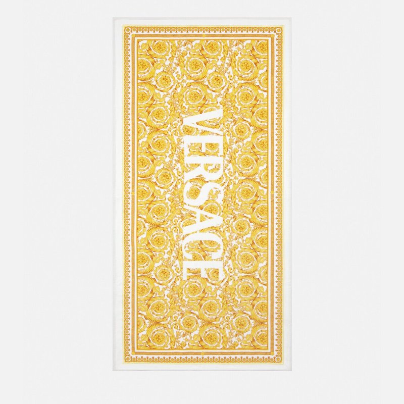 💎Han's house精品服飾💎VERSACE 凡賽斯 女神頭 頂級黑牌 浴巾 沙灘巾146X48CM-2