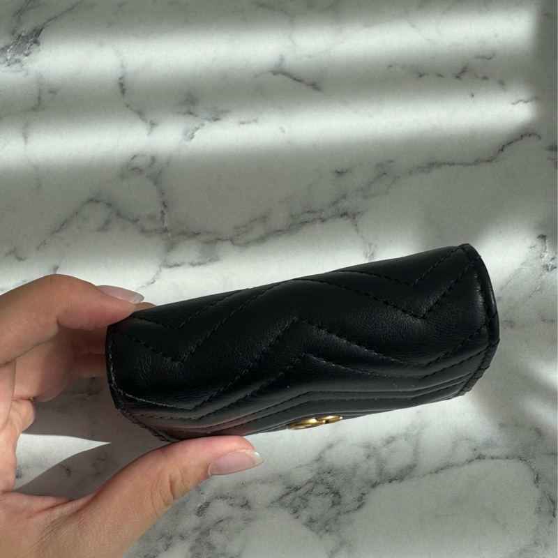 Gucci黑色金雙G marmont短夾  經典不敗-2