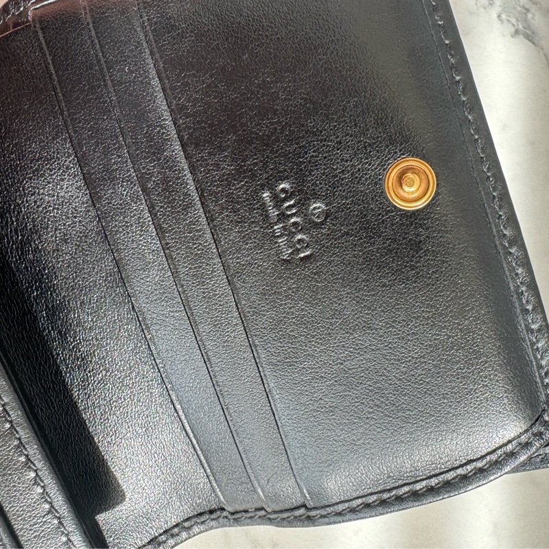 Gucci黑色金雙G marmont短夾  經典不敗-11