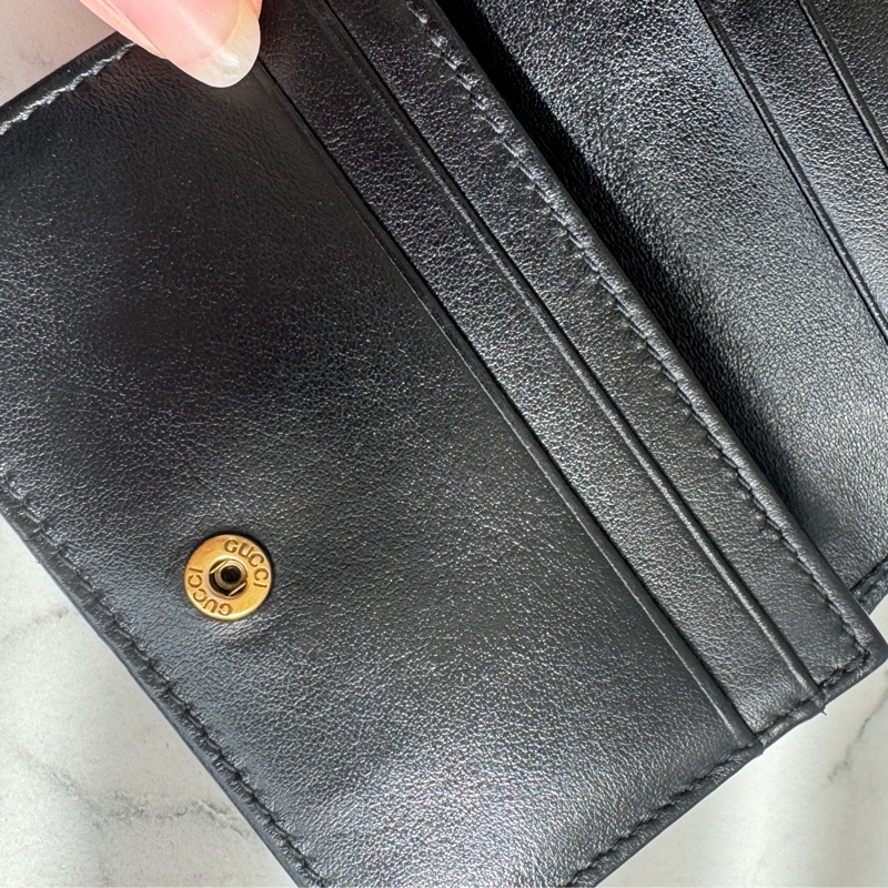 Gucci黑色金雙G marmont短夾  經典不敗-12