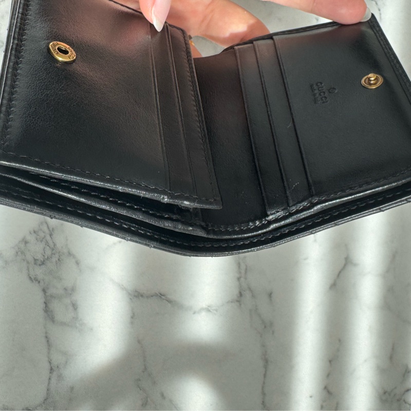 Gucci黑色金雙G marmont短夾  經典不敗-13