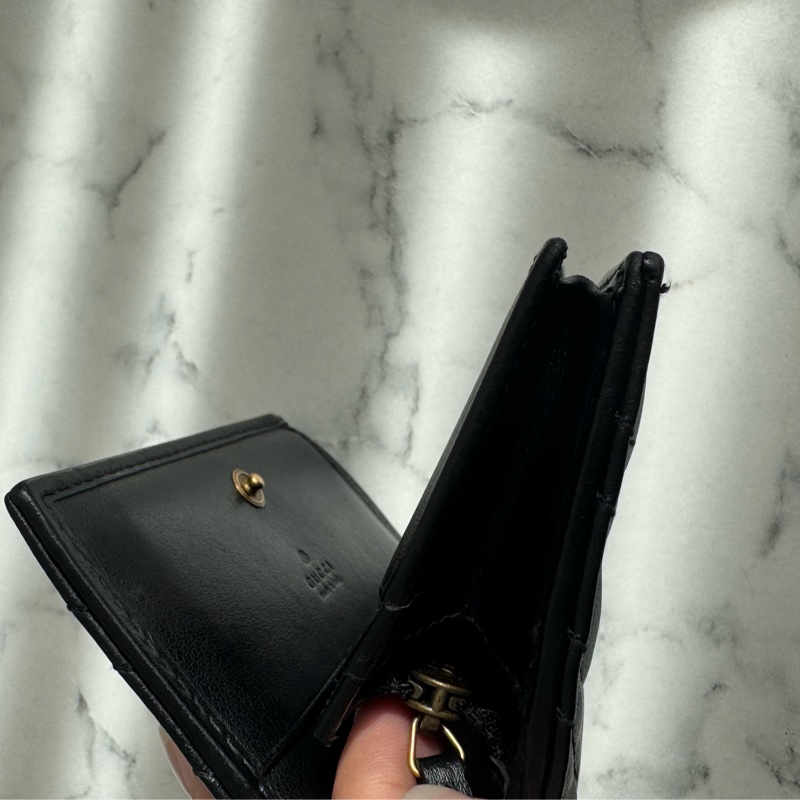 Gucci黑色金雙G marmont短夾  經典不敗-15