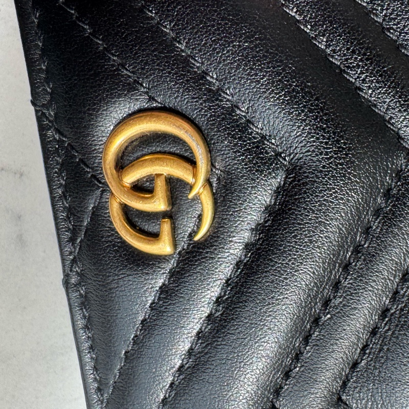 Gucci黑色金雙G marmont短夾  經典不敗-20