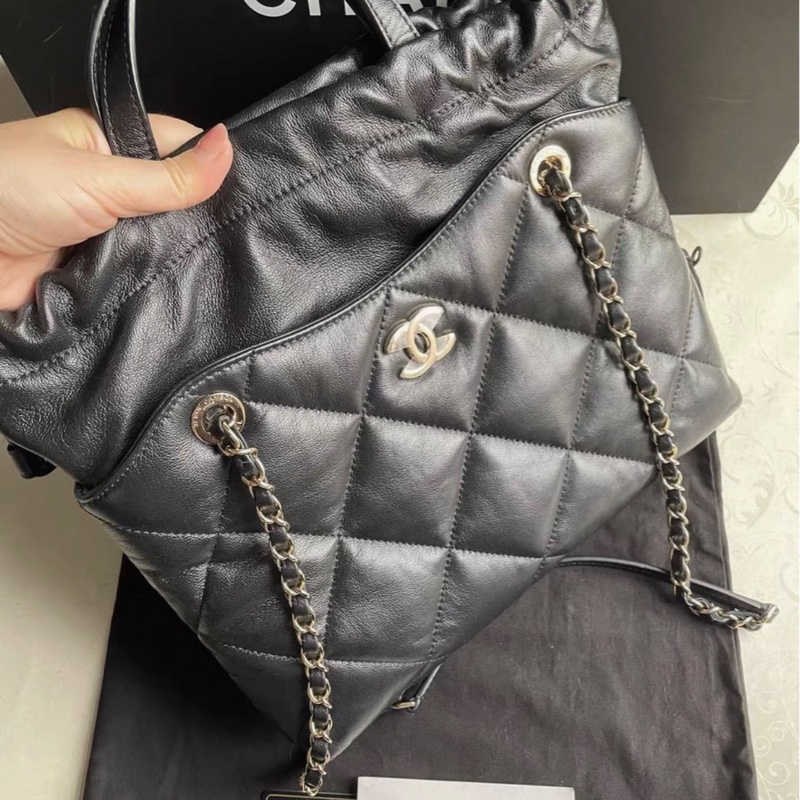 Chanel 香奈兒/黑金福袋包/托特包/小號/99 新美品-1