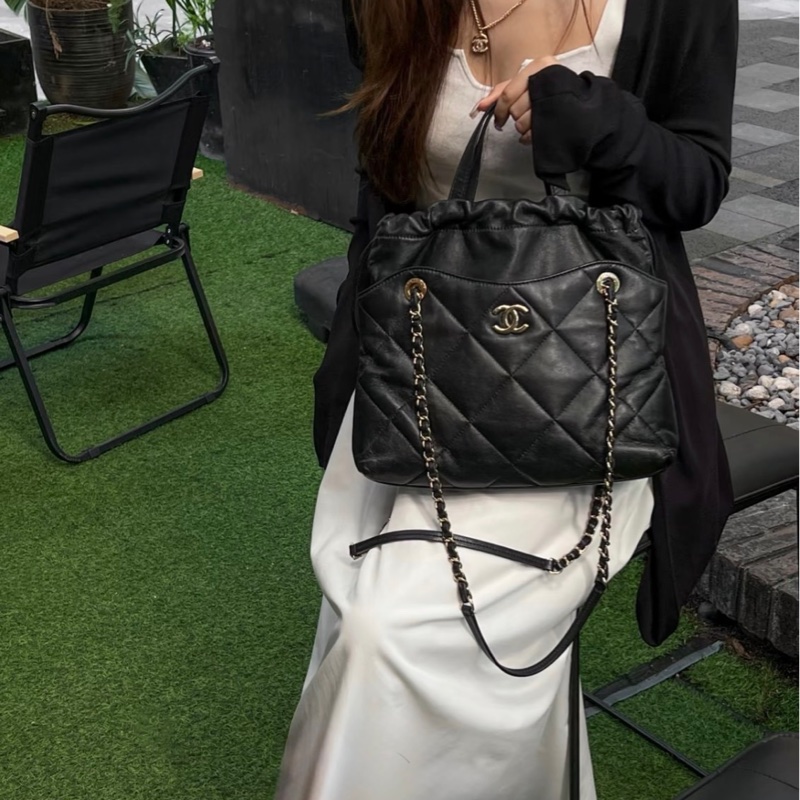 Chanel 香奈兒/黑金福袋包/托特包/小號/99 新美品-4