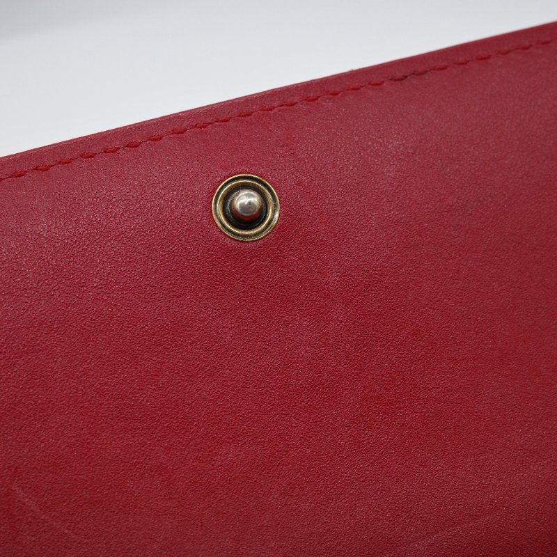 Gucci 古馳 Marmont 紅色 牛皮 金扣  長夾 皮夾-10