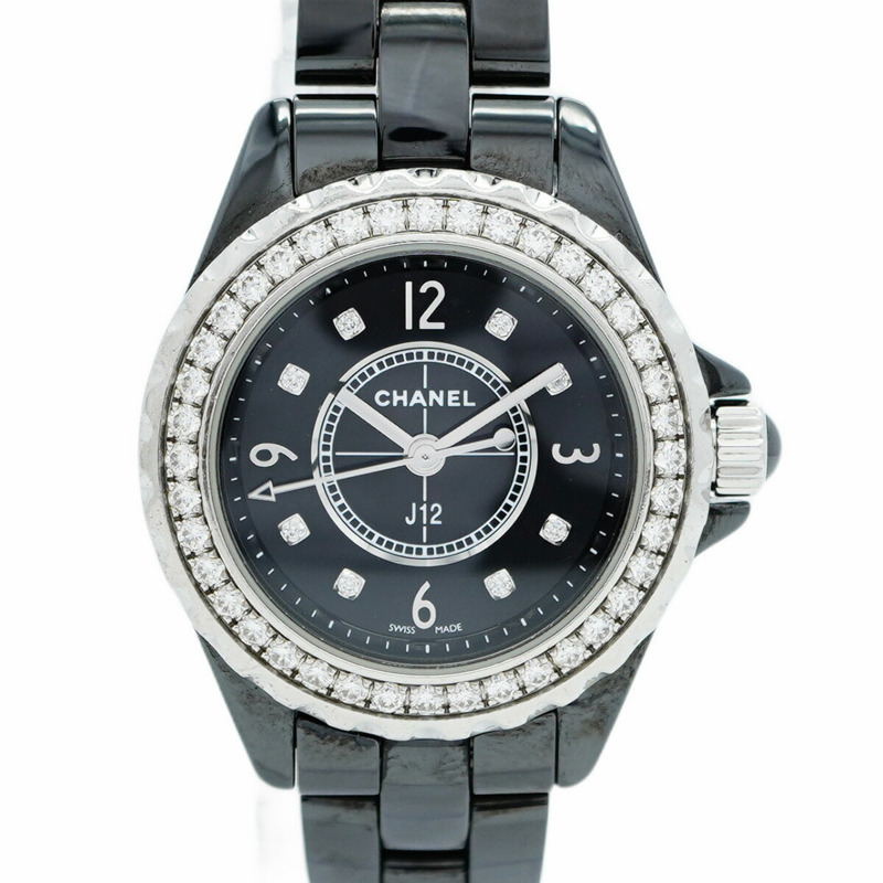 香奈兒 J12 H2571 黑色錶盤小姐腕錶-0